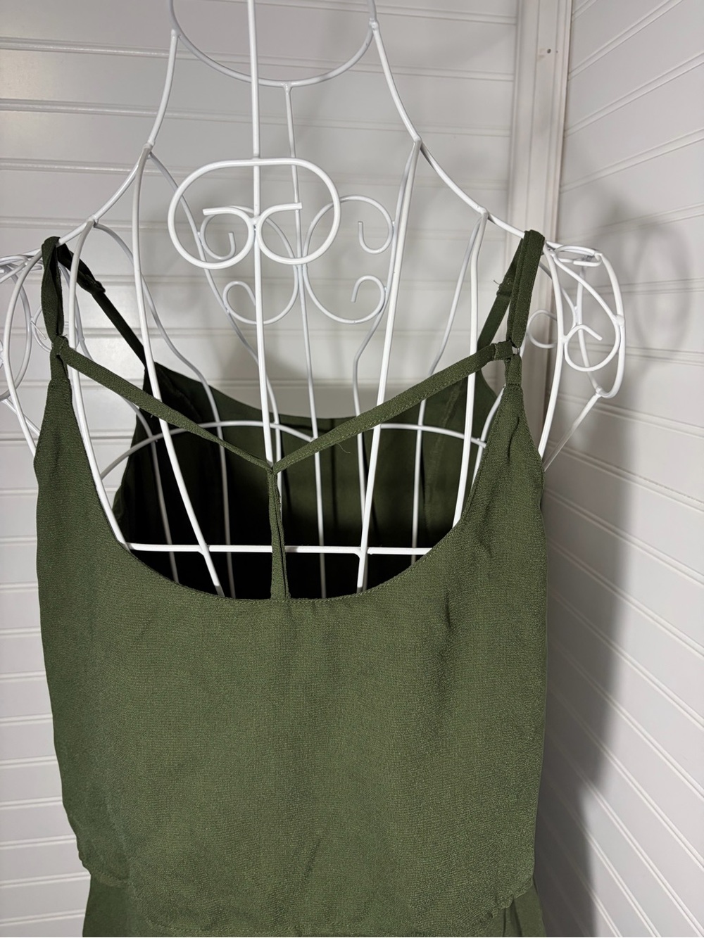Abercrombie & Fitch Olive Green Top with Pink Tag - Picture 7 of 9